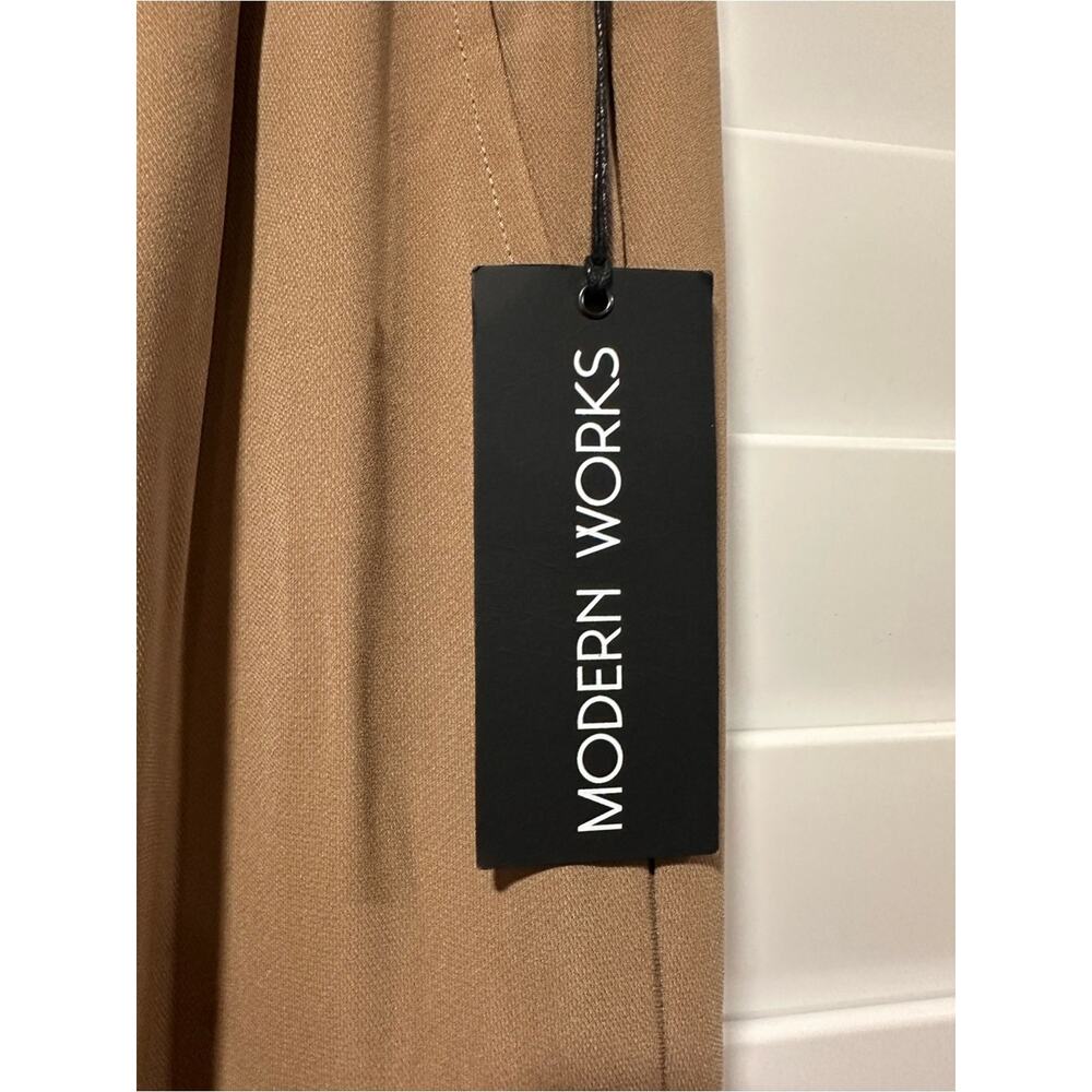 Modern Works Pants Cargo Jogger Large Tan Elastic Waist NWT Drawstring Ankle Hem - Picture 4 of 14